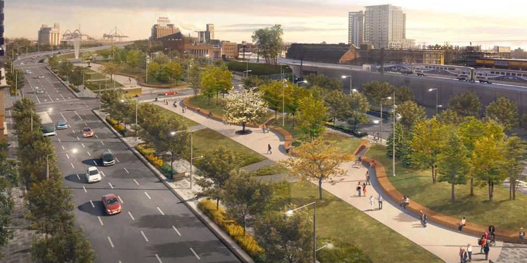 Perspective surélevée du site. [Rousseau Lefebvre]