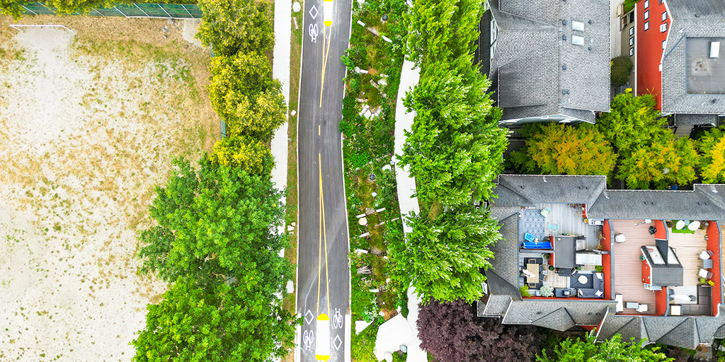 Aerial view of St George Rainway. (Image: City of Vancouver) 