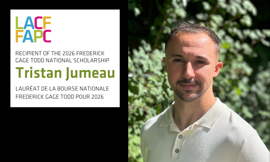 Tristan Jumeau est le lauréat de la bourse nationale Frederick-Gage-Todd 2026