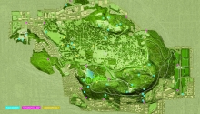 Map showing the Mount-Royal Heritage Site 1850-acre territory