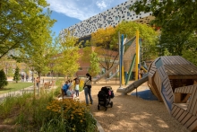 Inspired by an artist's studio, the play structures speak to the park's sense of place and its relationship to the AGO.