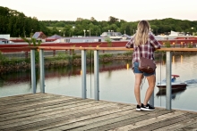 Taking in the river and new boats from the Platform. The Park welcomes visitors to the downtown from the water.