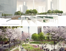 Rail Deck Park – Decking Structure Representation and Front Street ‘Walks and Gardens’