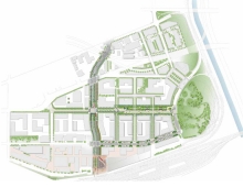 West Don Lands Rendered Site Plan - Neighbourhood Framework + Local Streets and 