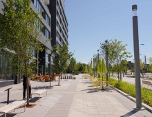 Front Street - As a mixed-use model, wide sidewalks allow for commercial and ret
