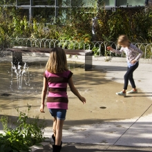 Playing in water (second floor)