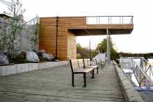 Looking North at the Platform, the Ramp, and the Old Bridge from the Wharf