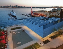 The plaza and Polygon Gallery from above