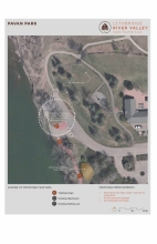 Site level plan for Pavan Park redevelopment, following flooding damage. River access was a priority.