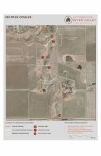Site level plan for Six Mile Coulee, pathway planning to mitigate impacts of use on the native riparian coulee system.
