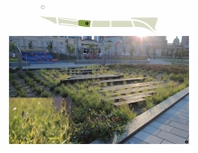 Rich in history, the development of this sector highlights the passage of the Sulpicians’ canal and its orchard, the old hay market and the little Rivière Saint-Pierre that was channeled in the 19th century, the latter being a structural and playful part of the playground.